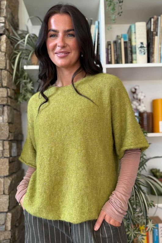Clemmie Box Knit Olive Marl